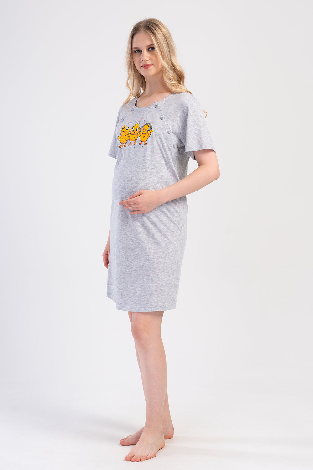 HAMILE KISA KOL TUNIK 401091 - Vienetta1.GrupGRAY MELANGE