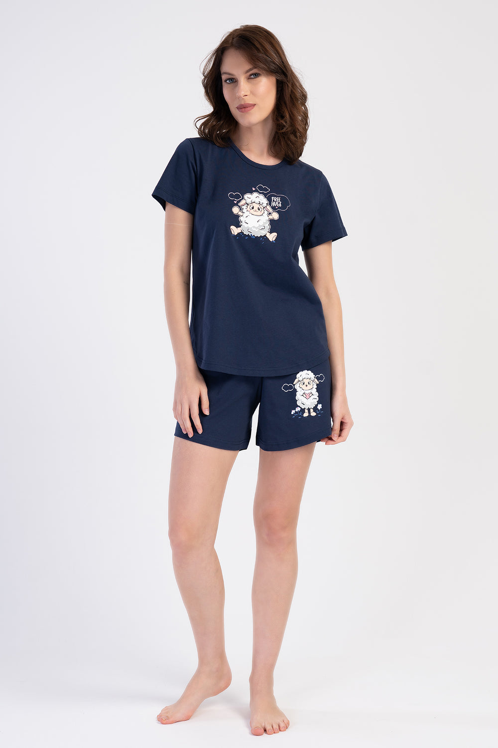 KADIN KISA KOL SORT TAKIM 402002 - Vienetta1.GrupY.LACIVERT