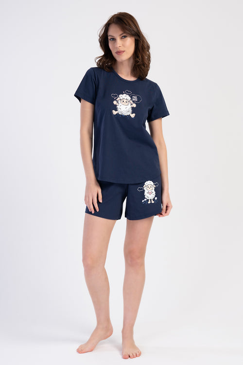 KADIN KISA KOL SORT TAKIM 402002 - Vienetta1.GrupY.LACIVERT