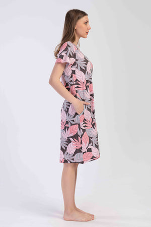 KADIN P.SUPREM KISA KOL FERMUARLI CEPLI EV ELBISESI