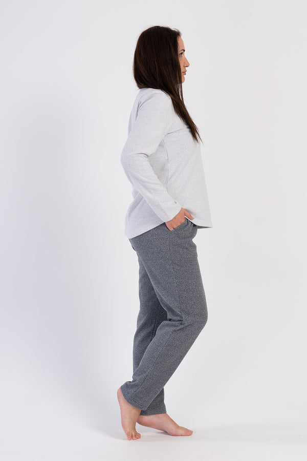 KADIN INTERLOK BATTAL XXL UZUN KOL PIJAMA TAKIM 402029 - Vienetta1.GrupKIRIK BEYAZ