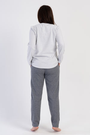 KADIN INTERLOK BATTAL XXL UZUN KOL PIJAMA TAKIM 402029 - Vienetta1.GrupKIRIK BEYAZ