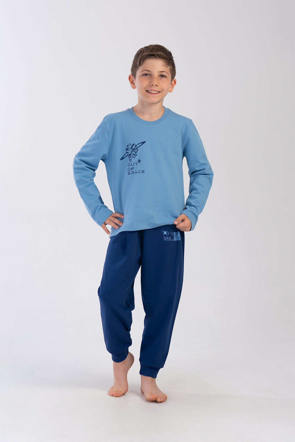 ERKEK COCUK PIJAMA TAKIM 2IPLIK 403004 - Vienetta1.GrupMAVI