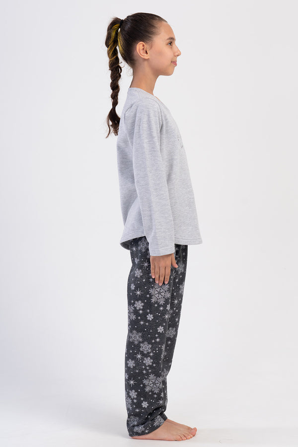 KIZ COCUK PIJAMA TAKIM 2IPLIK 403010 - Vienetta1.GrupGRAY MELANGE