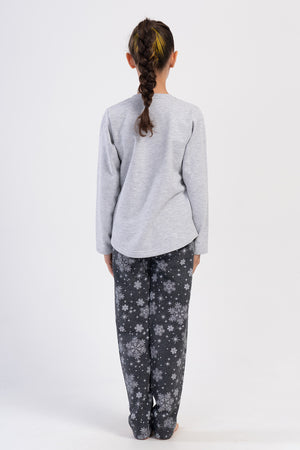 KIZ COCUK PIJAMA TAKIM 2IPLIK 403010 - Vienetta1.GrupGRAY MELANGE