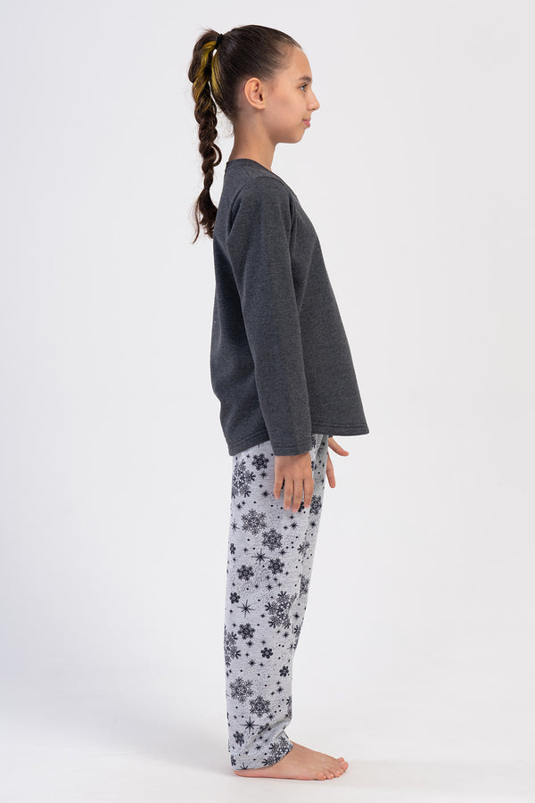 KIZ COCUK PIJAMA TAKIM 2IPLIK 403010 - Vienetta1.GrupGRAY MELANGE