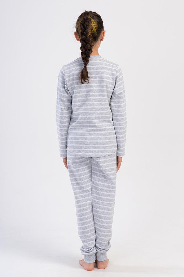 KIZ COCUK PIJAMA TAKIM 2IPLIK 403018 - Vienetta1.GrupGRAY MELANGE
