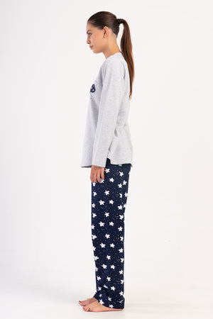 KADIN PIJAMA TAKIM 2IPLIK 403024 - Vienetta1.GrupGRAY MELANGE