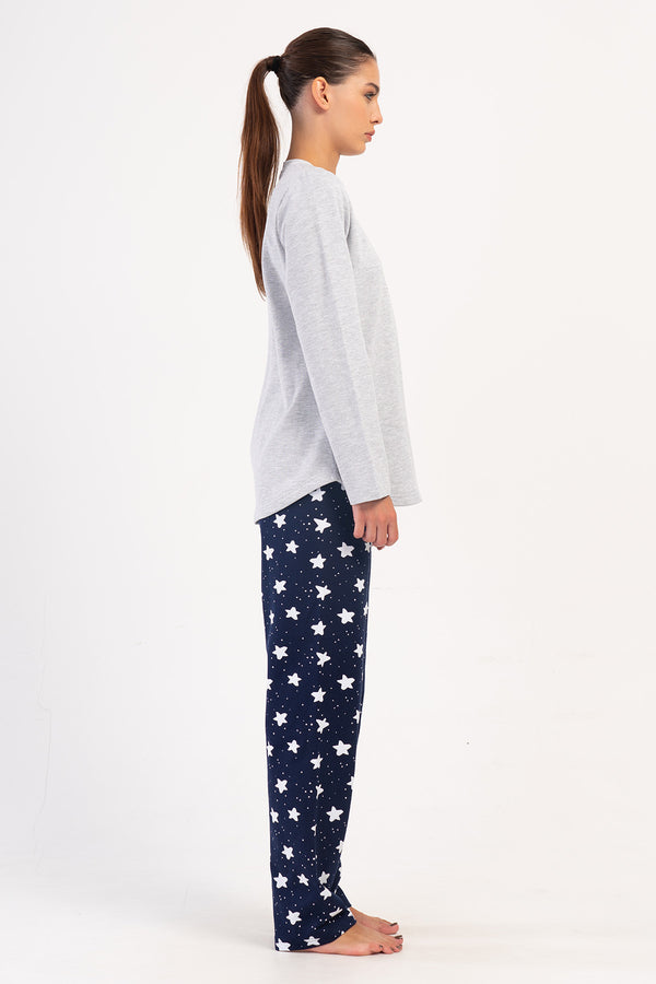 KADIN PIJAMA TAKIM 2IPLIK 403024 - Vienetta1.GrupGRAY MELANGE