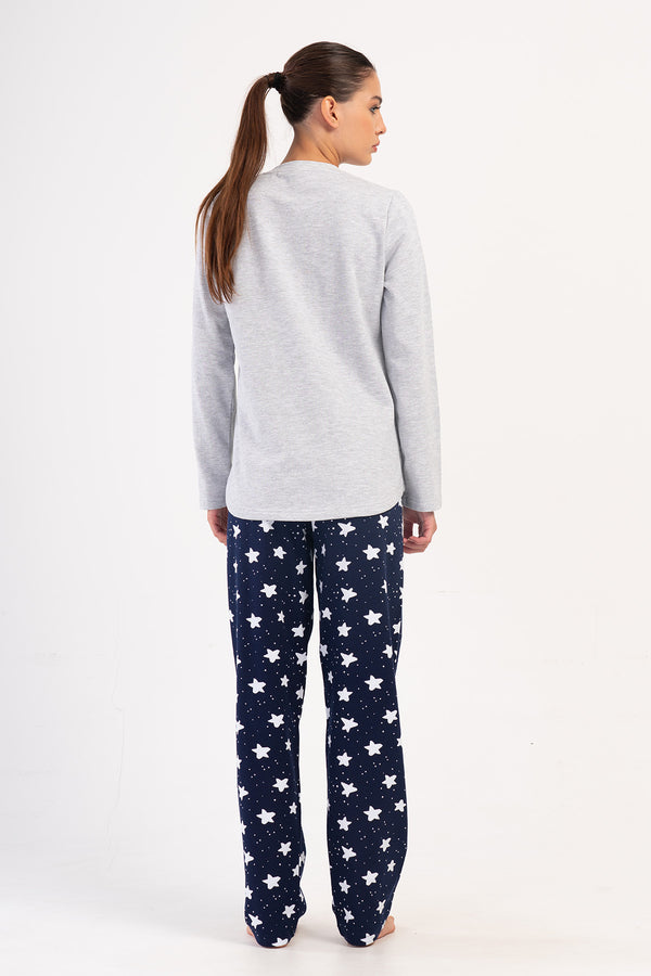 KADIN PIJAMA TAKIM 2IPLIK 403024 - Vienetta1.GrupGRAY MELANGE