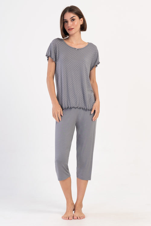 KADIN VISCON XXL KISA KOL KAPRI TAKIM 403044 - Vienetta1.GrupGRI