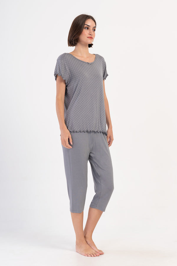 KADIN VISCON XXL KISA KOL KAPRI TAKIM 403044 - Vienetta1.GrupGRI