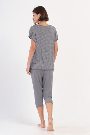 KADIN VISCON XXL KISA KOL KAPRI TAKIM 403044 - Vienetta1.GrupGRI