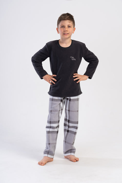 ERKEK COCUK POLAR O YAKA UZUN KOL PIJAMA TAKIM(9-10/15-16)