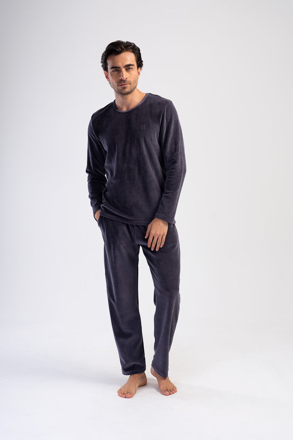 Man Velvet Fume Pocket Detail Pyjama Set