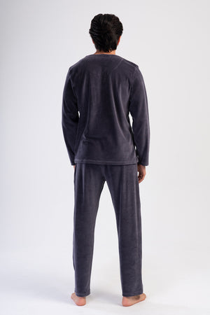 Man Velvet Fume Pocket Detail Pyjama Set