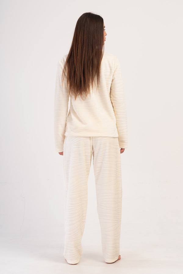 Woman Ecru Ultrasoft Pocket Detail Pyjama Set