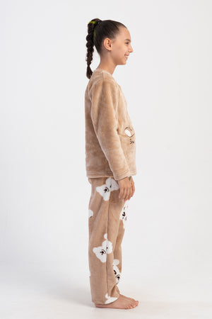 KIZ COCUK SOFT UZUN KOL PIJAMA TAKIM(7 - 8/13 - 14) 403125 - Vienetta1.GrupBEJ