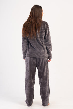 Woman Soft Fleece Anthracite Pyjama Set