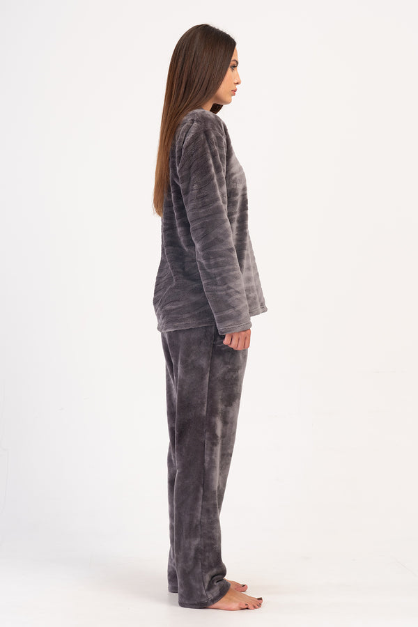 Woman Soft Fleece Anthracite Pyjama Set