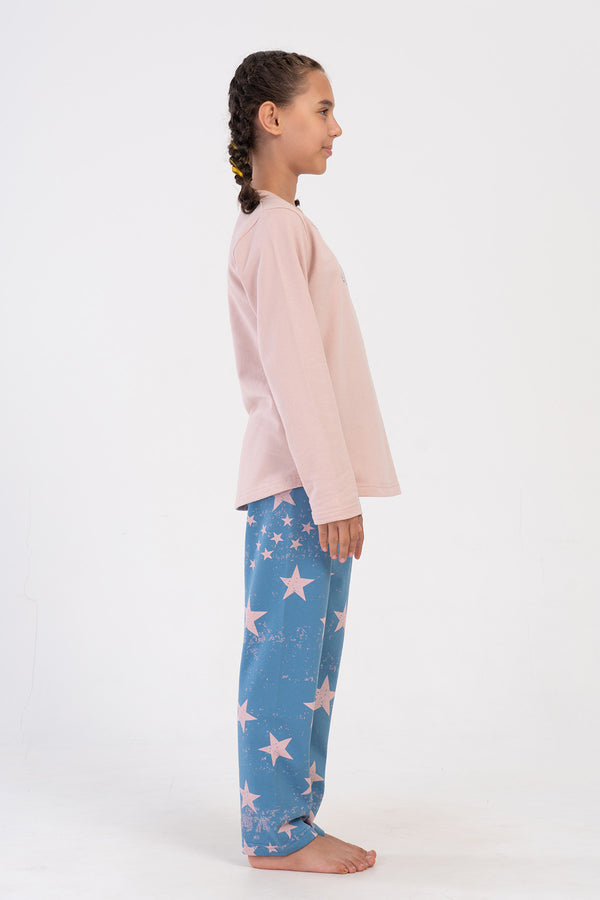 KIZ COCUK PIJAMA TAKIM 2IPLIK 403134 - Vienetta1.GrupAÇIK LACIVERT