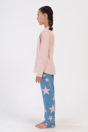 KIZ COCUK PIJAMA TAKIM 2IPLIK 403134 - Vienetta1.GrupAÇIK LACIVERT