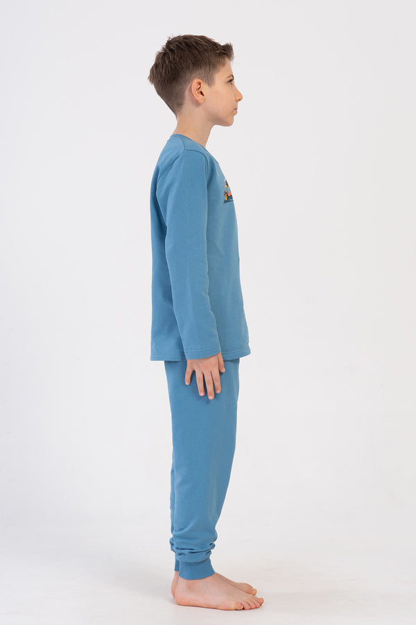 ERKEK COCUK PIJAMA TAKIM 2IPLIK 403136 - Vienetta1.GrupAÇIK LACIVERT