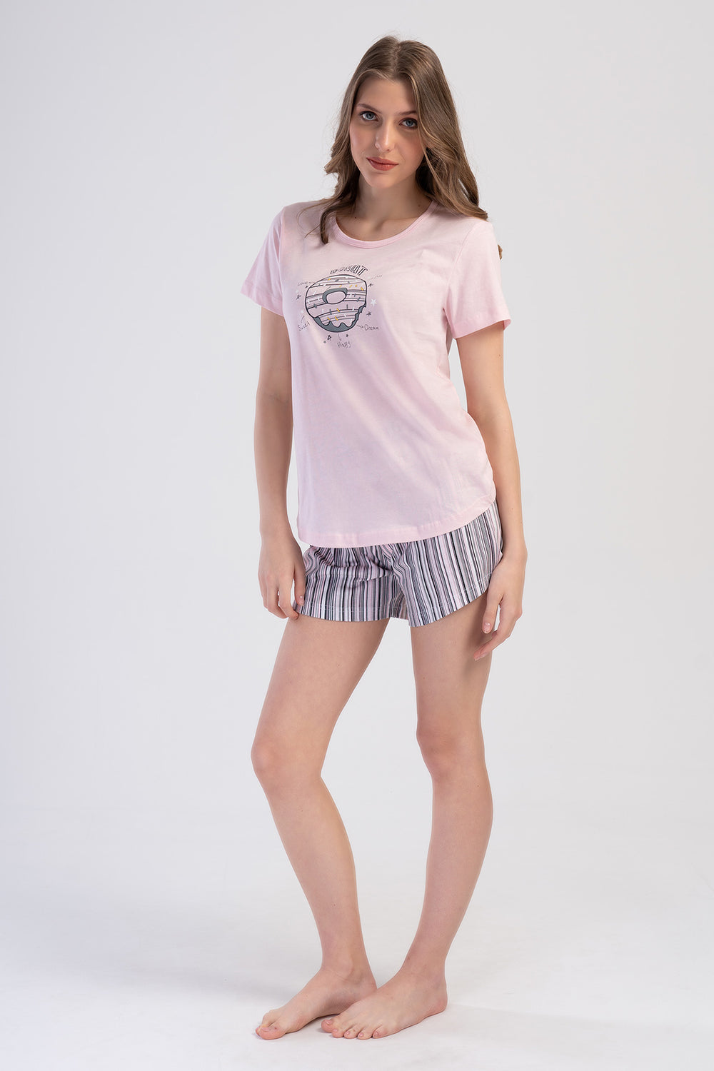 KADIN KISA KOL SORT TAKIM 403143 - Vienetta1.GrupAÇIK PEMBE