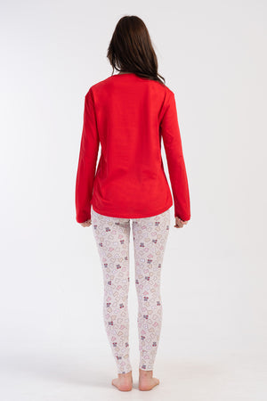 Woman Blood Lycra Tight Pyjama Set
