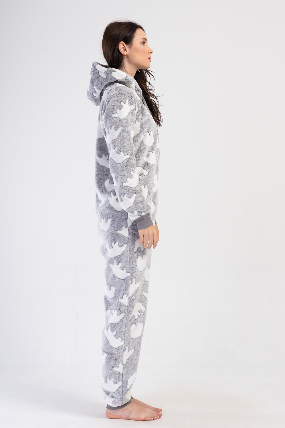 Woman Gray Ultrasoft Pocket Detail Jumpsuit