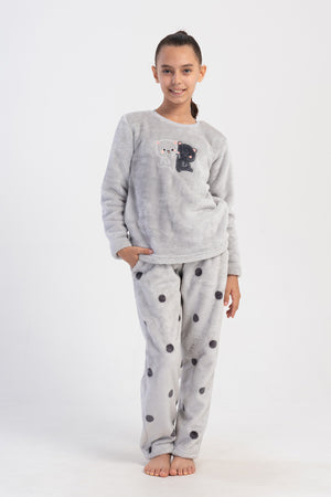 KIZ COCUK SOFT UZUN KOL PIJAMA TAKIM(7 - 8/15 - 16) 403154 - Vienetta1.GrupGRI