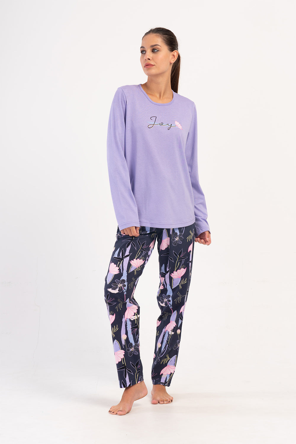 KADIN SUPREM BATTAL XXL UZUN KOL PIJAMA TAKIM 403162 - Vienetta1.GrupLEYLAK