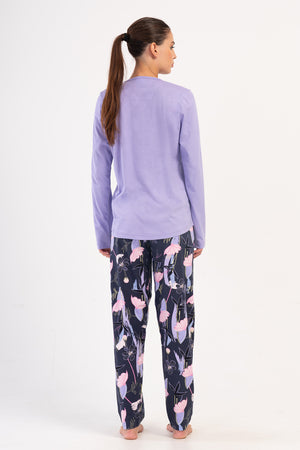 KADIN SUPREM BATTAL XXL UZUN KOL PIJAMA TAKIM 403162 - Vienetta1.GrupLEYLAK