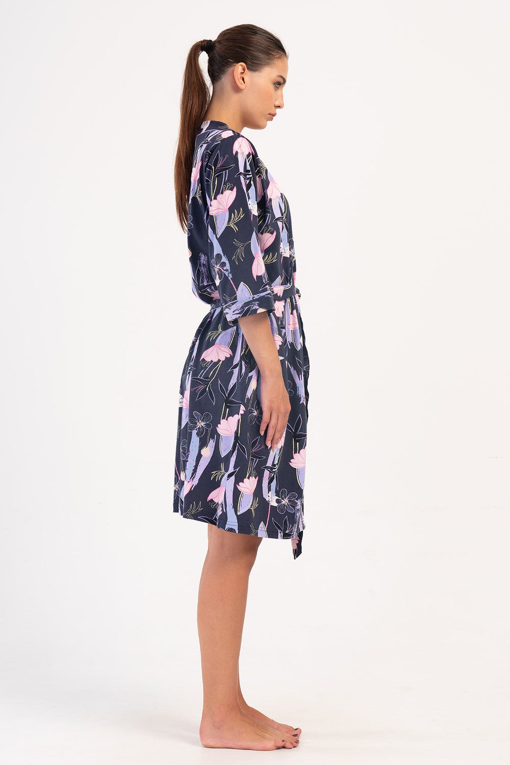 Woman Lilac Supreme Big Size Pocket Detail Dressing Gown