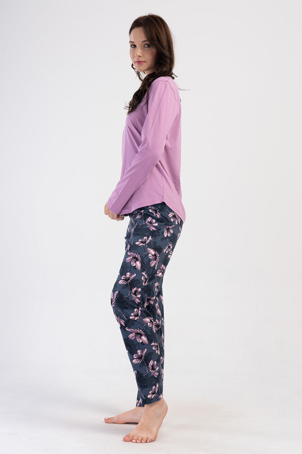 KADIN SUPREM UZUN KOL PIJAMA TAKIM 403165 - Vienetta1.GrupPINK