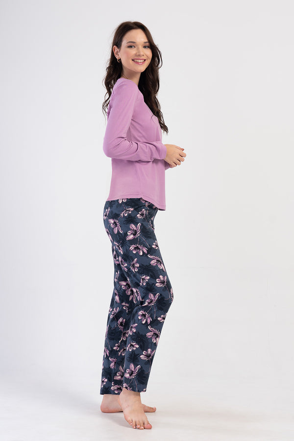 KADIN SUPREM UZUN KOL PIJAMA TAKIM 403165 - Vienetta1.GrupPINK