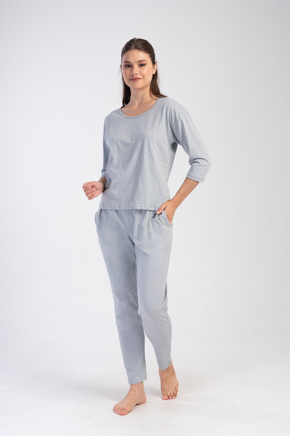 KADIN SUPREM 3/4KOL PIJAMA TAKIM 403188 - Vienetta1.GrupGRI