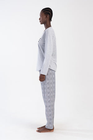 Woman Gray Supreme Big Size Pyjama Set