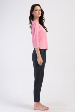 Woman Supreme Basic Low Shoulder Pyjama Set