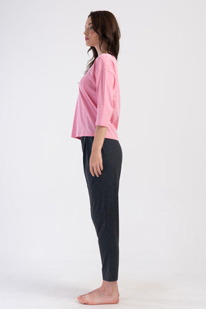 Woman Supreme Basic Low Shoulder Pyjama Set