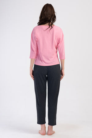 Woman Supreme Basic Low Shoulder Pyjama Set