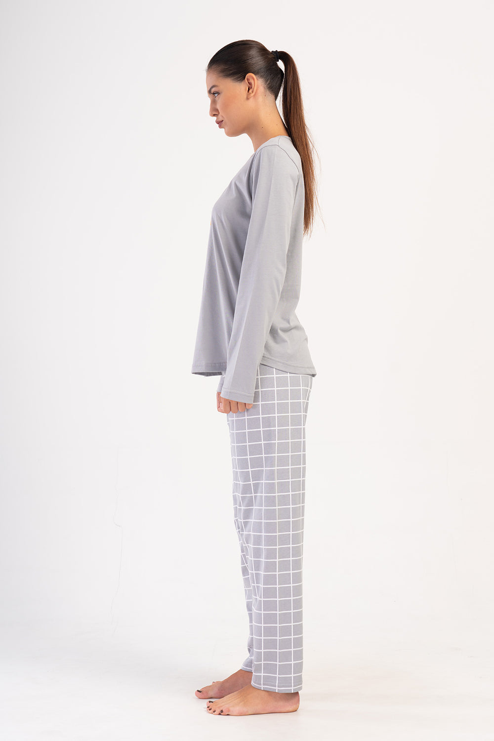 Woman Stone Supreme O Neck Pyjama Set
