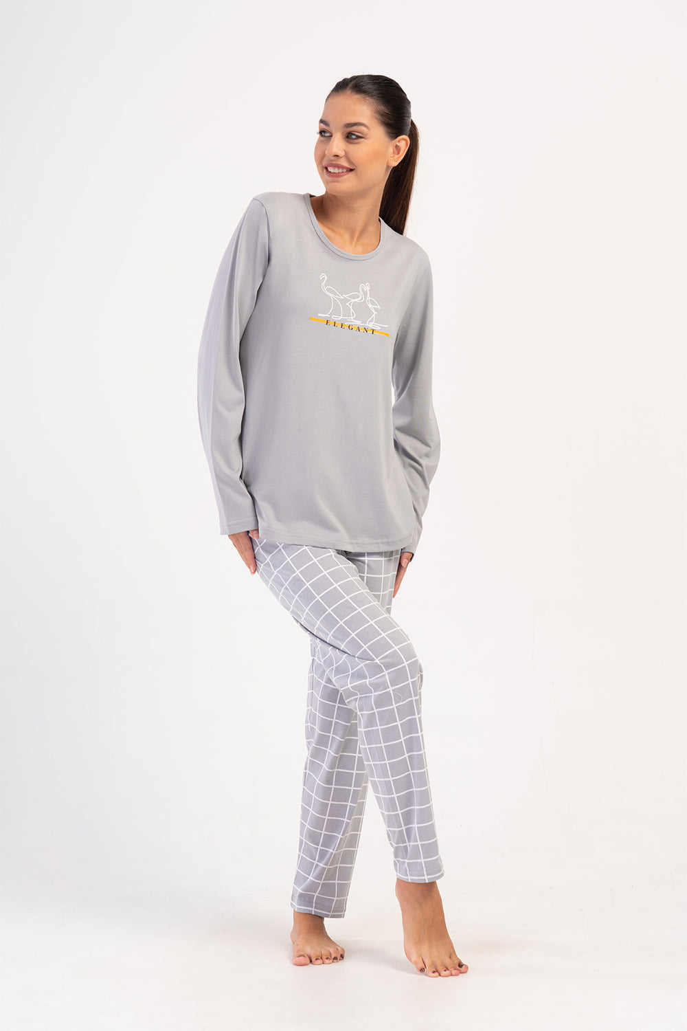 KADIN SUPREM XXL UZUN KOL PIJAMA TAKIM 403254 - Vienetta1.GrupTAS
