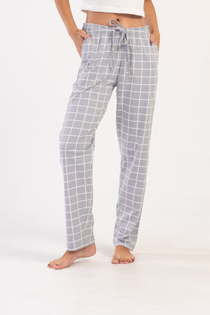 Woman Stone Plaid Pyjama Separate