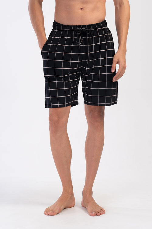 Man Supreme Black Plaid Short
