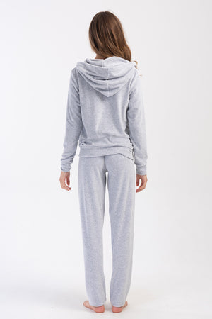 Woman Velvet Zipper & Pocket Detail Tracksuit