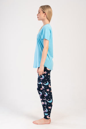 KADIN LYC SUPREM KISA KOL TAYT PIJAMA TAKIM 403276 - Vienetta1.GrupMAVI