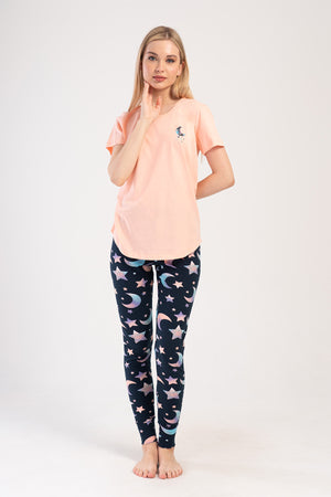 KADIN LYC SUPREM KISA KOL TAYT PIJAMA TAKIM 403276 - Vienetta1.GrupBABY PINK