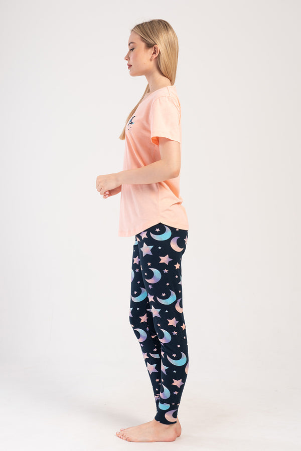 KADIN LYC SUPREM KISA KOL TAYT PIJAMA TAKIM 403276 - Vienetta1.GrupMAVI