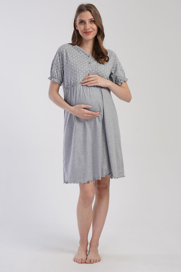 KADIN HAMILE DUGMELI KISA KOL TUNIK 403277